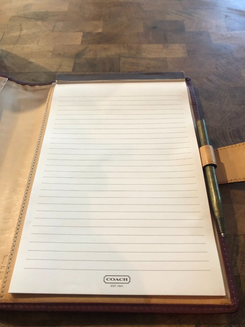 COACH Y2K 5x7 Canvas/Maroon Leather Notepad w/Original Pen - Picture 3 of 5